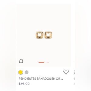 UNO de 50 Gold-Tone Square Earrings